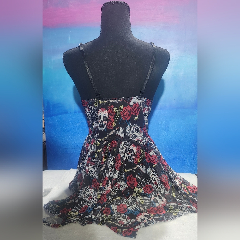 Avidlove Skull and Flower Black Lace Lingerie Size 14W image 6